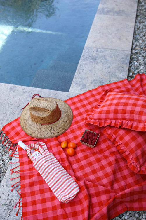 GINGHAM - Guava Petite Pillow