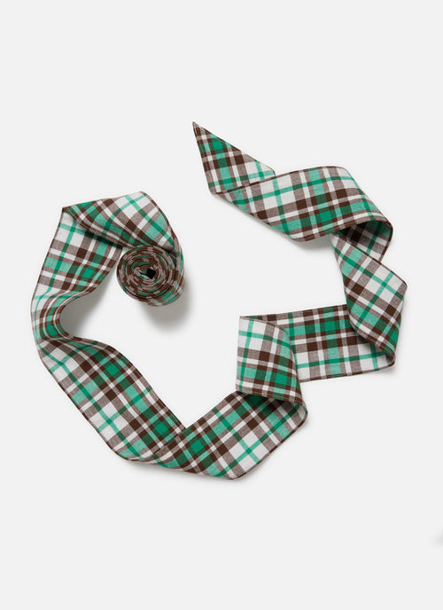 PEPPERMINT PLAID - Green Wide Garland Ribbon