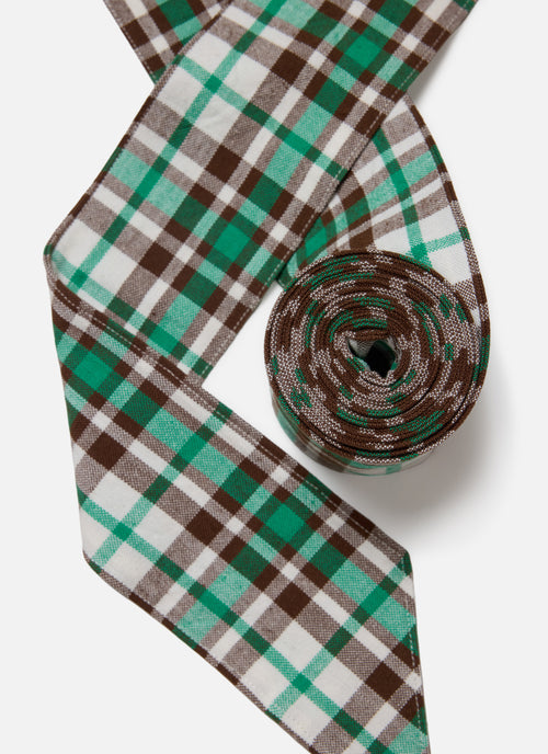 PEPPERMINT PLAID - Green Wide Garland Ribbon