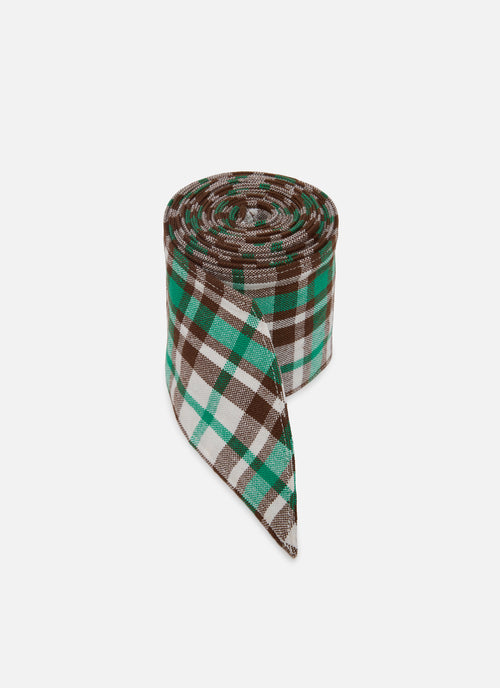 PEPPERMINT PLAID - Green Wide Garland Ribbon