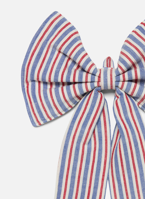 PETITE STRIPE - Americana Fabric Bow