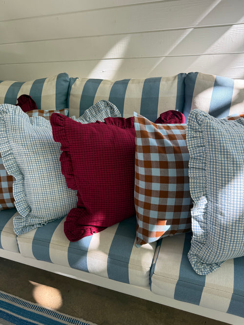 CANDY GINGHAM - Blue Pillow