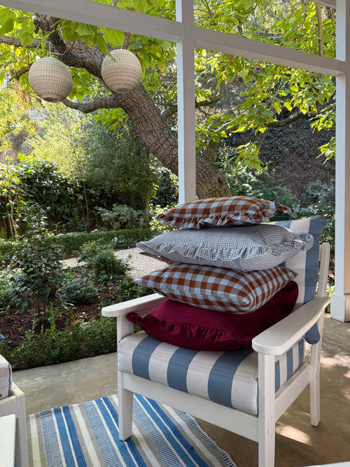 CANDY GINGHAM - Blue Pillow