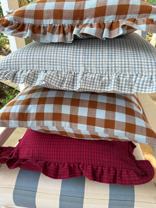CANDY GINGHAM - Blue Petite Pillow