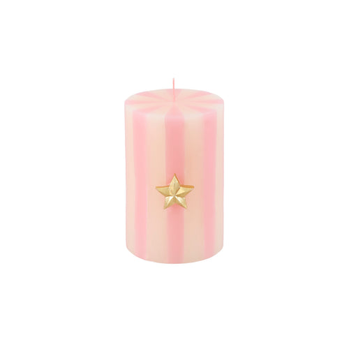 Festive Striped Pillar Candles (x3)