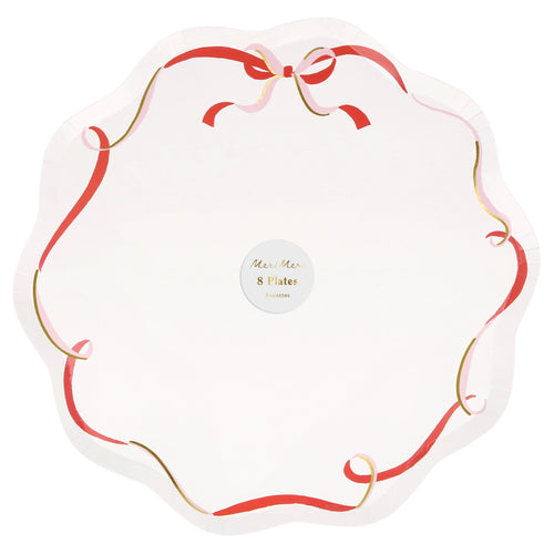 Ribbon Bow Dinner Plates (x8)