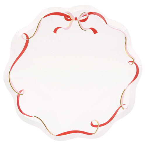 Ribbon Bow Dinner Plates (x8)