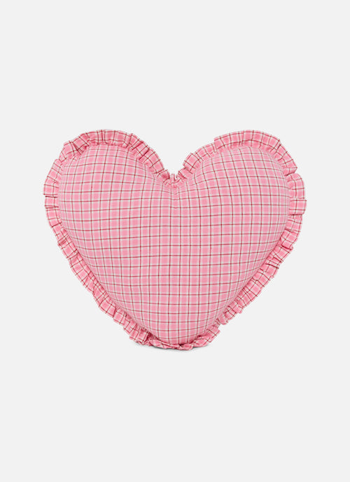 ROSIE PLAID - Pink Heart Pillow