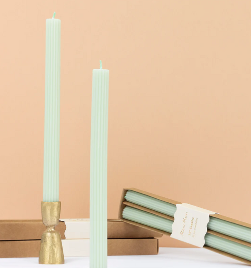 Sea Foam Green Table Candles (x2)