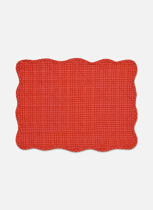 SOHO - Guava Scalloped Quilted Placemat
