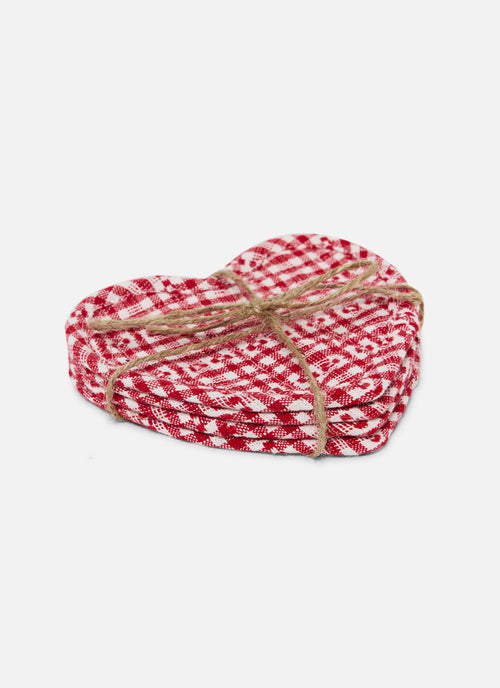 SOHO - Red Quilted Heart Coasters