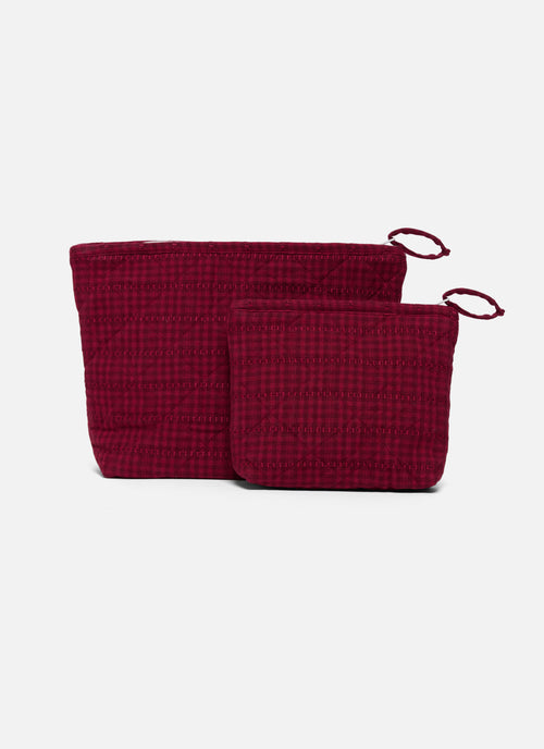 SOHO - Two Toned Bordeaux Quilted Pouch Small