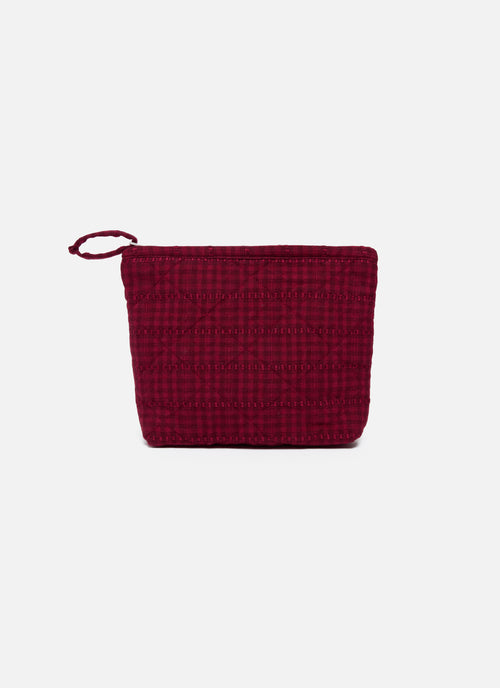 SOHO - Two Toned Bordeaux Quilted Pouch Small