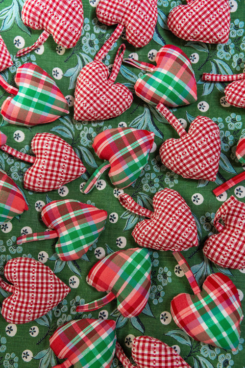 TALIA PLAID - Multi Heart Ornament