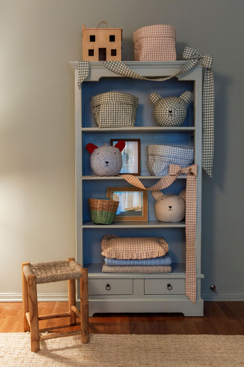 MINI GINGHAM - Baby Blue Quilted Storage Box