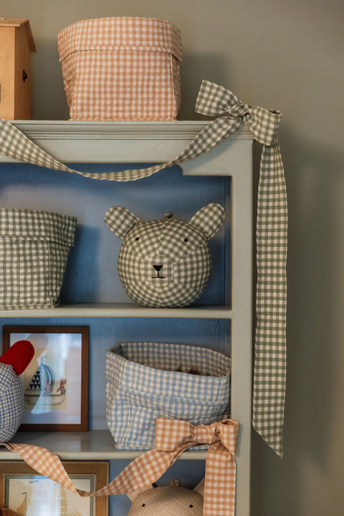 MINI GINGHAM - Baby Blue Quilted Storage Box