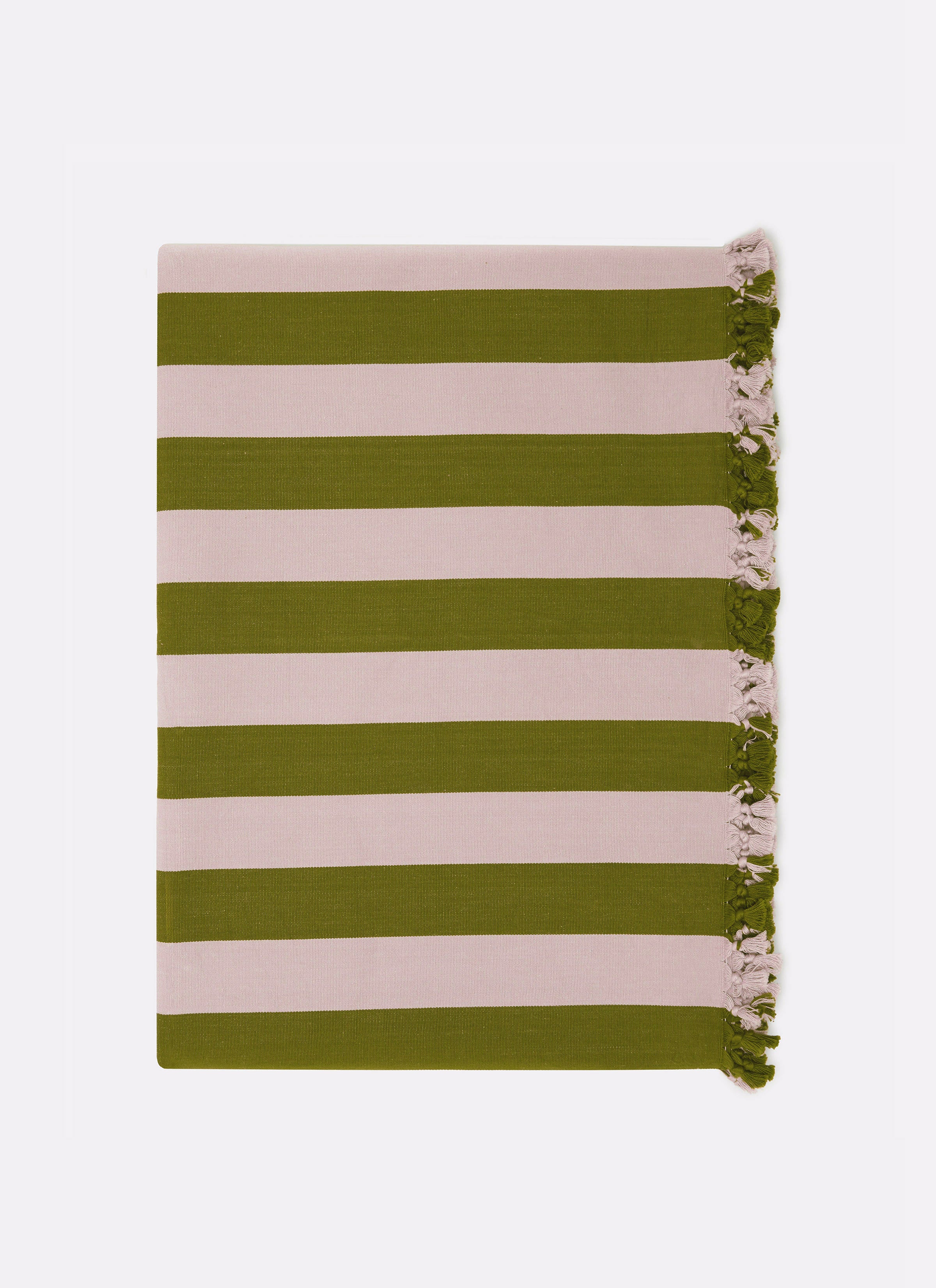 HTH x Domino WIDE STRIPE - Oat & Moss Tablecloth – Heather Taylor Home