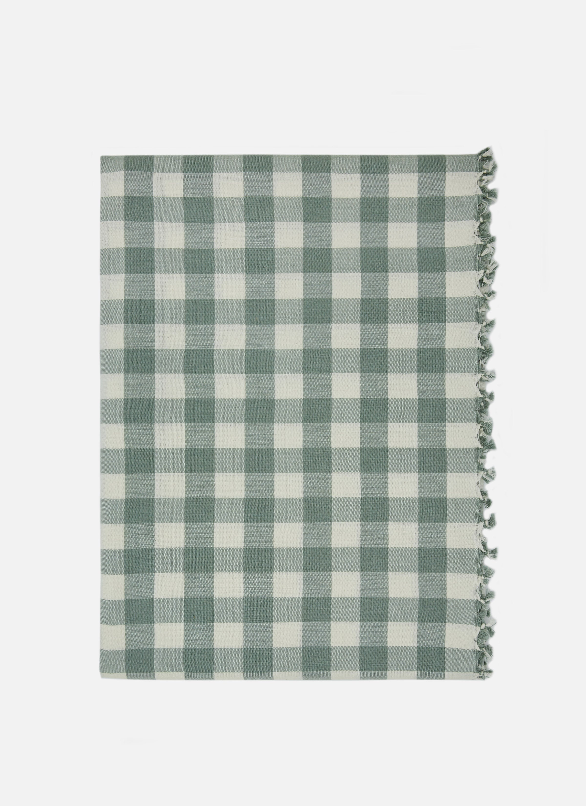 Gingham Sage Tablecloth - Thumbnail 2