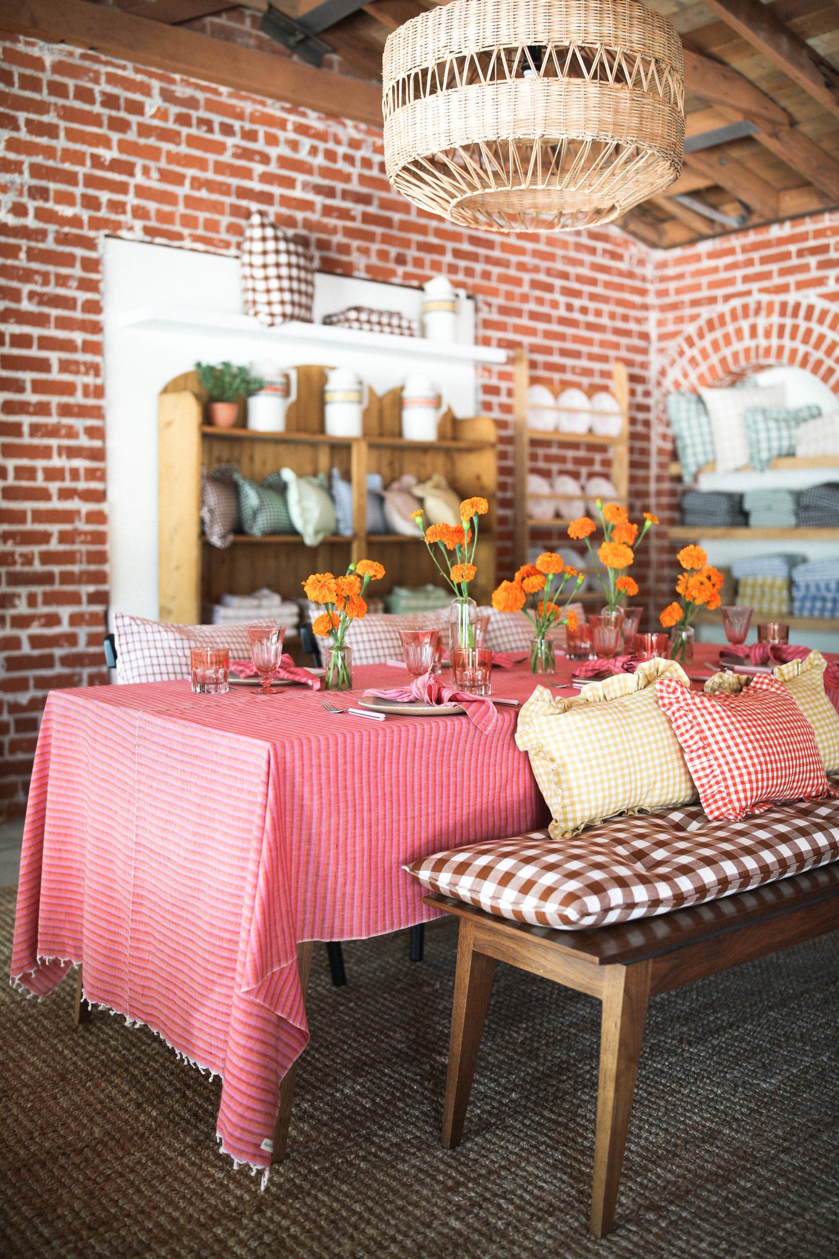 Heather Taylor Home Paloma Stripe Tablecloth - Thumbnail 3