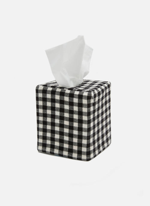 MINI GINGHAM - Black Tissue Box Cover