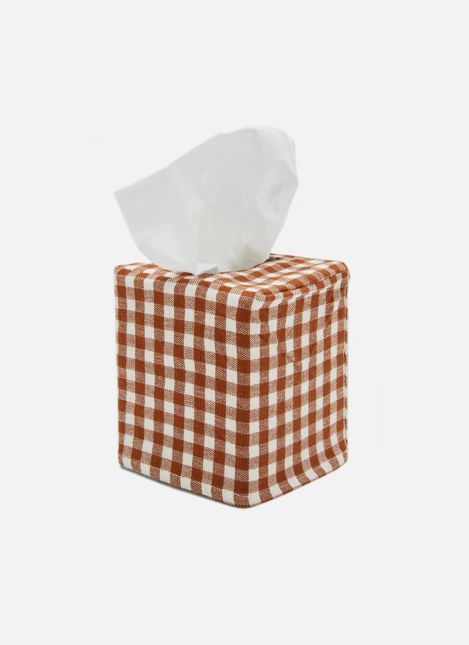 MINI GINGHAM - Nutmeg Tissue Box Cover – Heather Taylor Home
