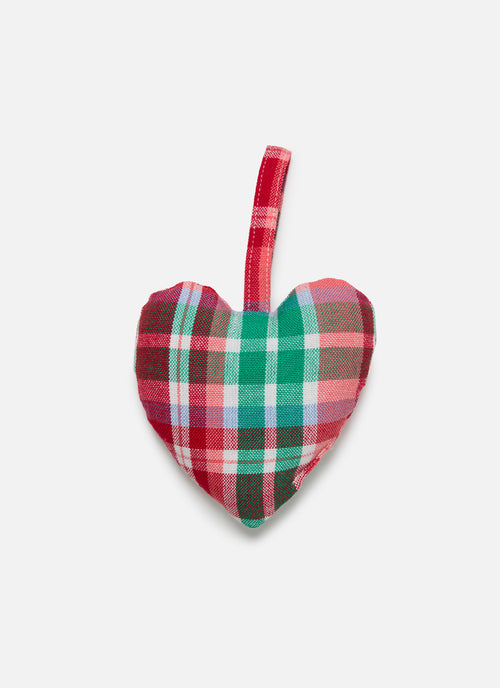 TALIA PLAID - Multi Heart Ornament