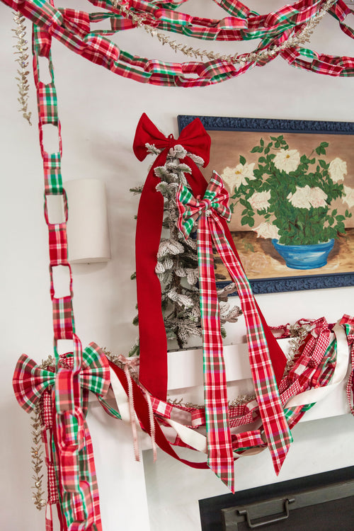TALIA PLAID - Multi Fabric Bow