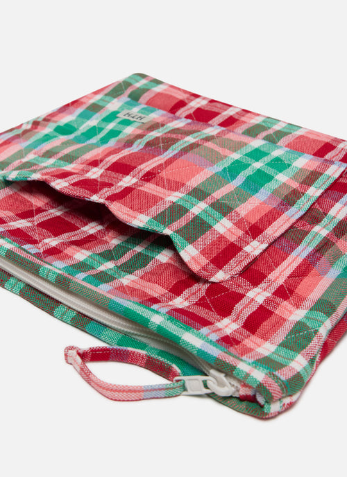 TALIA PLAID - Multi Quilted Pouch Large