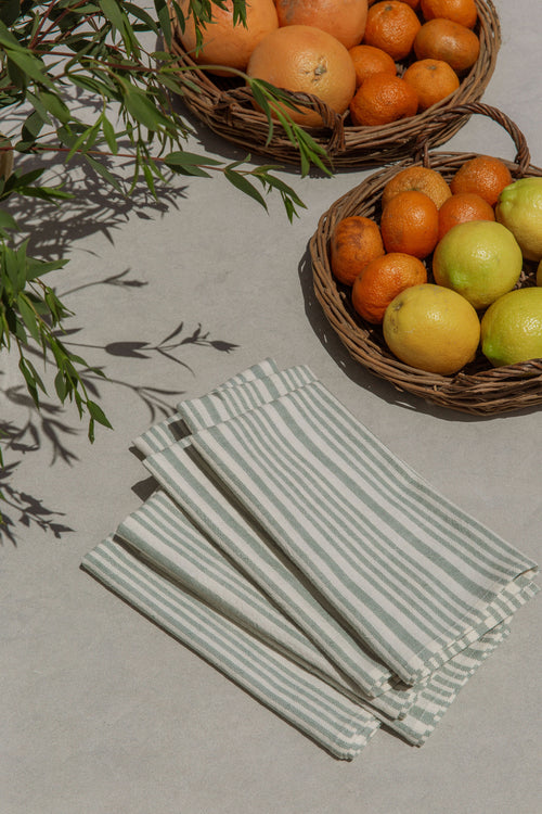 Heather Taylor Home x This Oak House - Sage Stripe Napkins