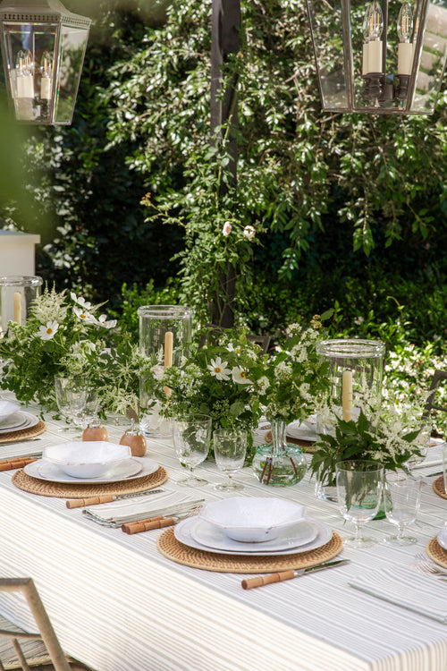 Heather Taylor Home x This Oak House - Sage Stripe Tablecloth