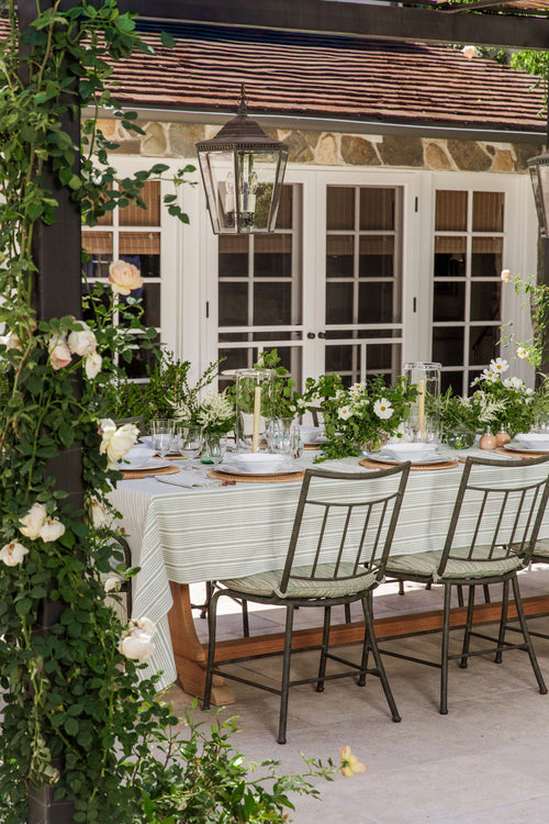 Heather Taylor Home x This Oak House - Sage Stripe Tablecloth
