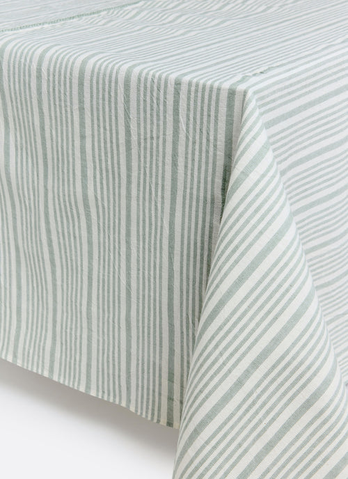Heather Taylor Home x This Oak House - Sage Stripe Tablecloth