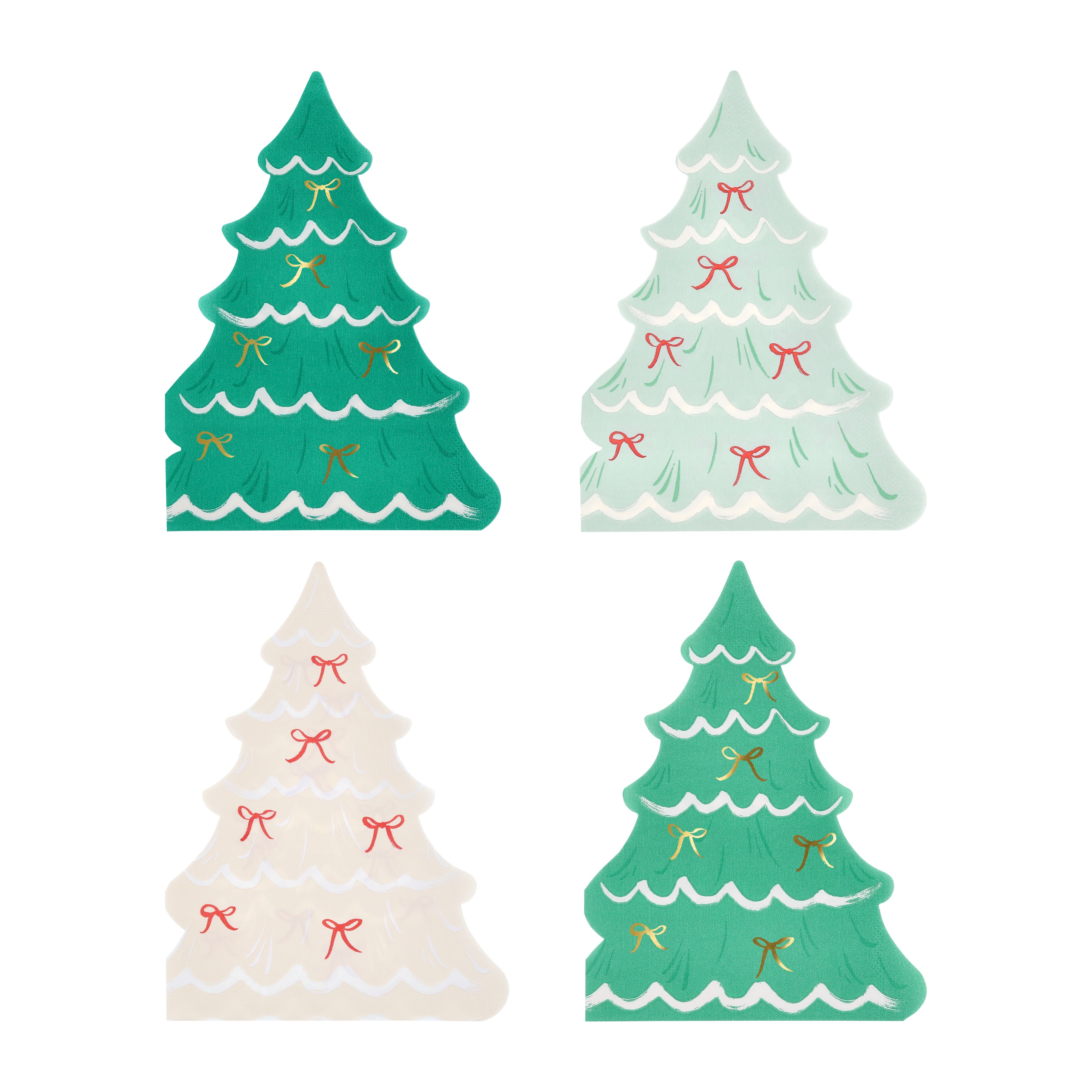 Christmas Tree with Bows Paper Napkins