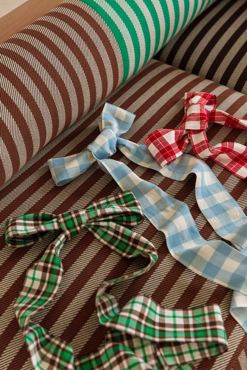 PEPPERMINT PLAID - Green Wide Garland Ribbon