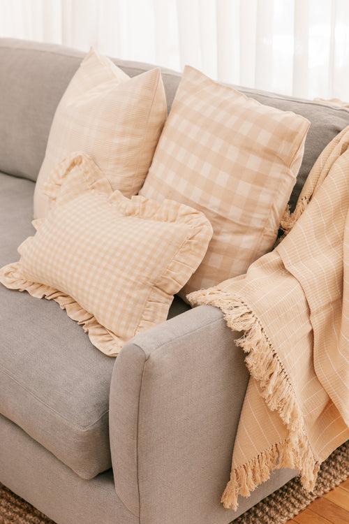 MINI GINGHAM - Cream Petite Pillow
