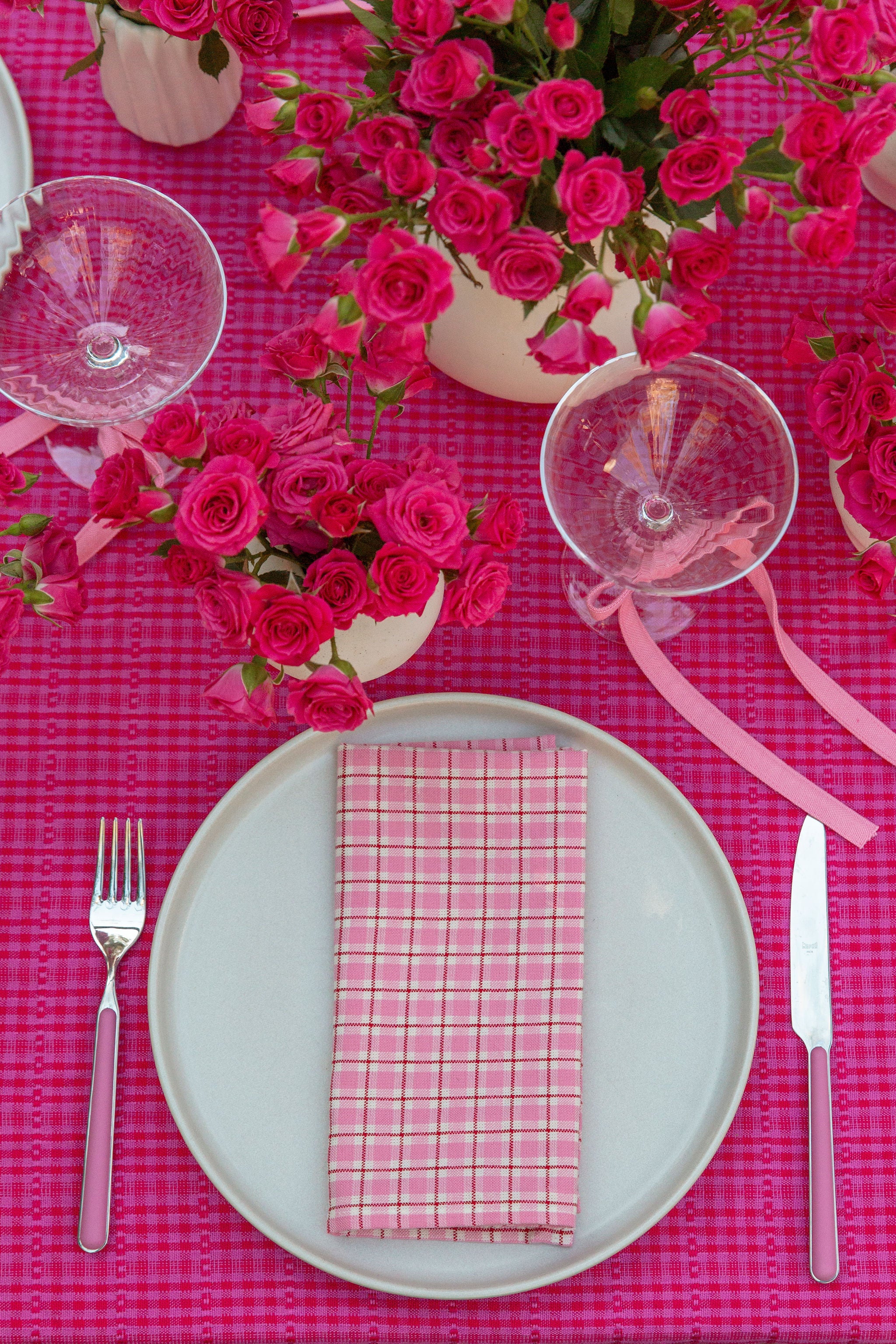 ROSIE PLAID Pink Napkins - Thumbnail 5
