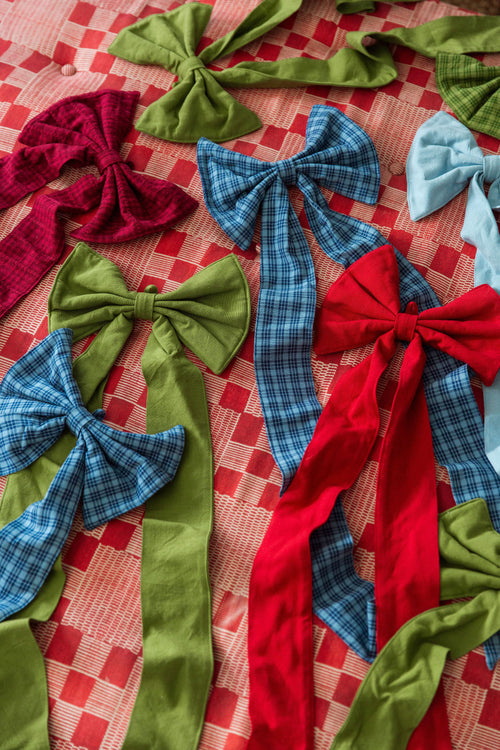 KATHERINE PLAID - Midnight Fabric Bow