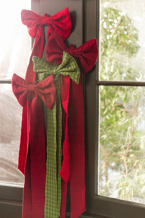 KATHERINE PLAID - Evergreen Fabric Bow