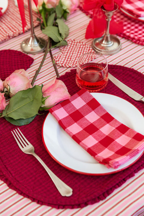 GINGHAM -  Valentine Napkins