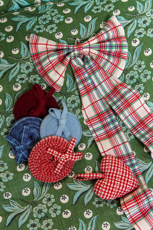 CLARA PLAID - Multi Fabric Bow