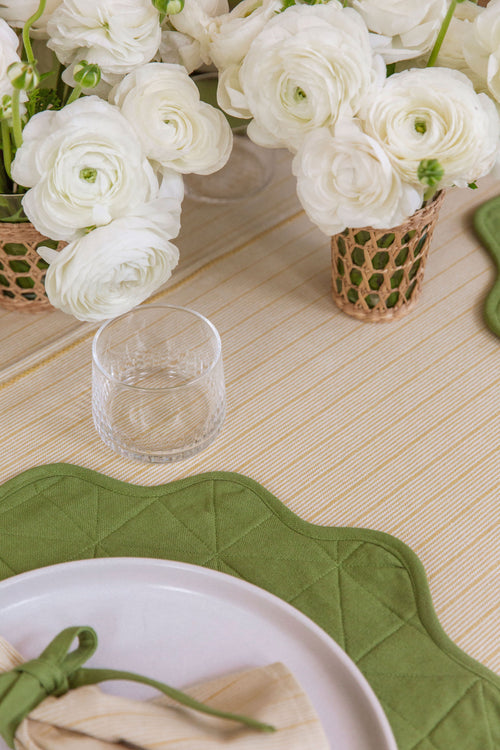 GOLDIE STRIPE - Butter Tablecloth