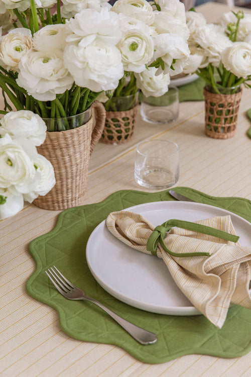 GOLDIE STRIPE - Butter Tablecloth