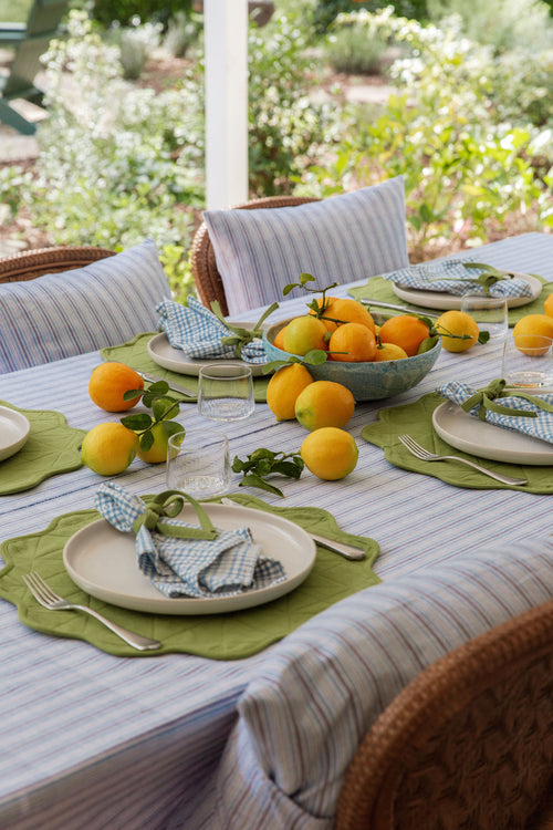 FREDDIE STRIPE - Blue Tablecloth