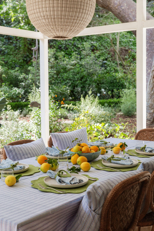 FREDDIE STRIPE - Blue Tablecloth