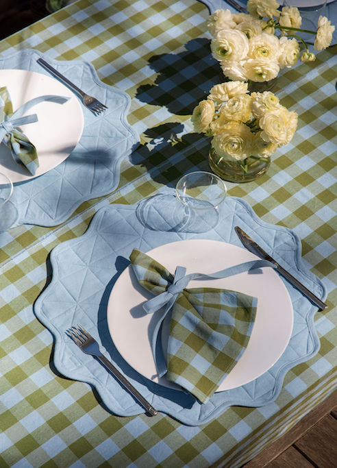 HTH x Domino WIDE STRIPE - Oat & Moss Tablecloth – Heather Taylor Home